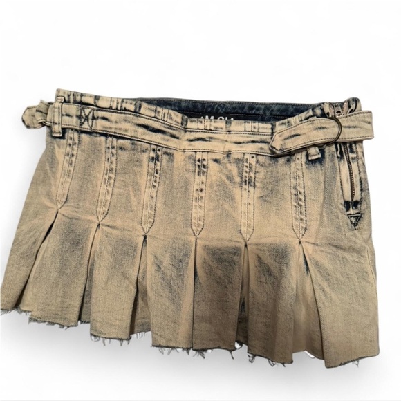 I.AM.GIA Tan Denim Pleated Mini Skirt size XS NWT - Picture 5 of 6